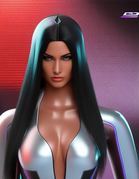 Cyberpunk Woman Digital Art Spandex