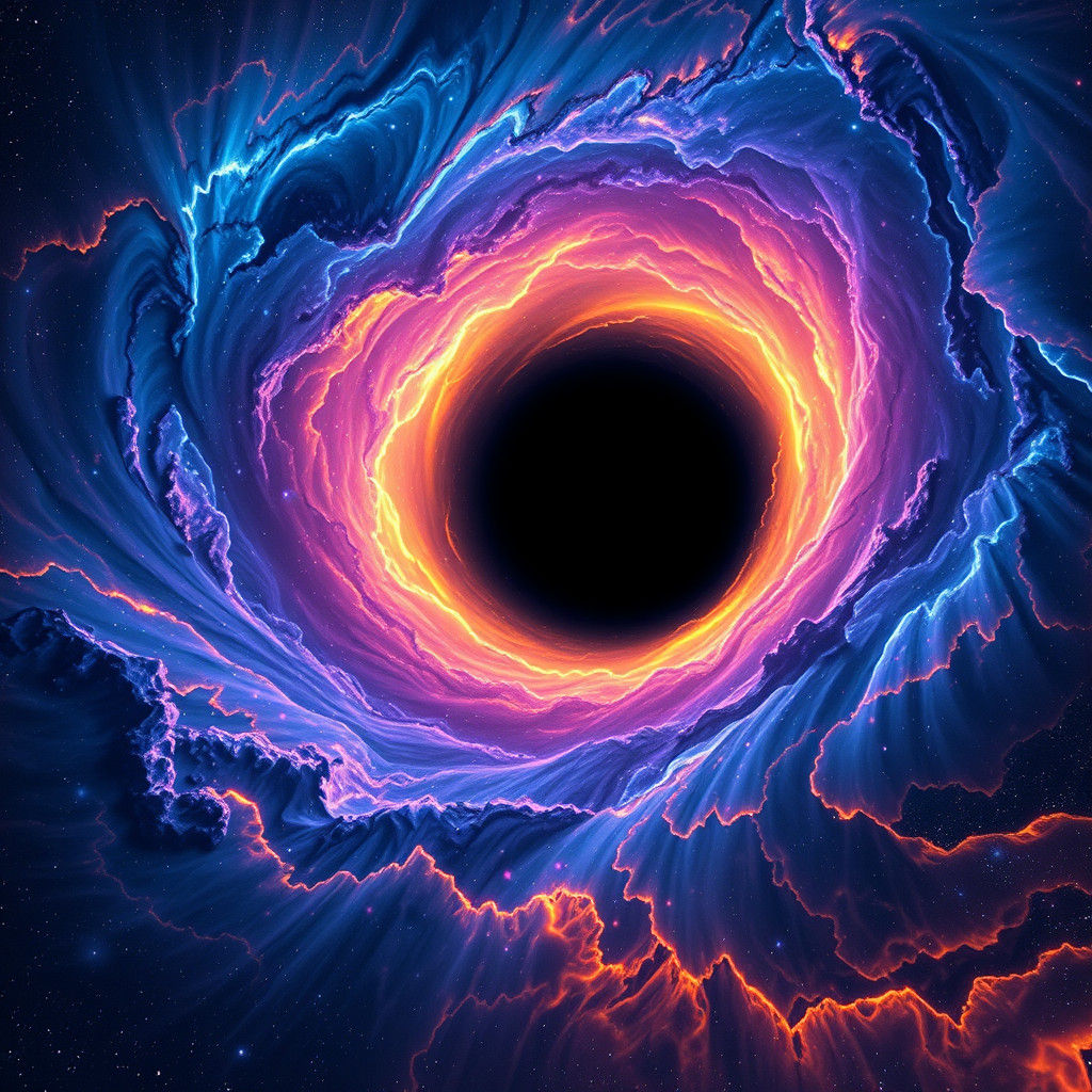 Mesmerizing Black Hole Cosmic Vortex in Deep Space