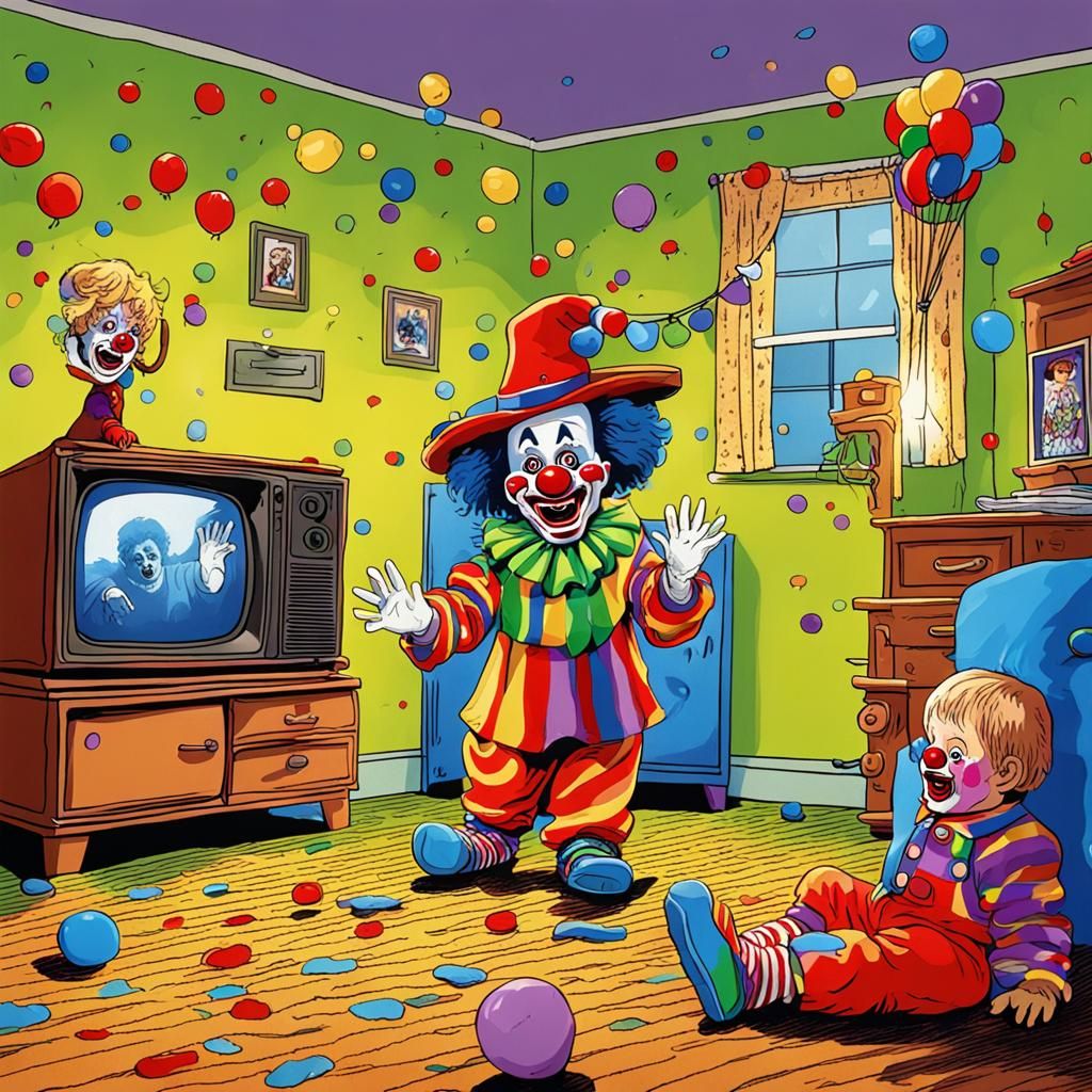 Poltergeist TV Clown: AI Interpretation