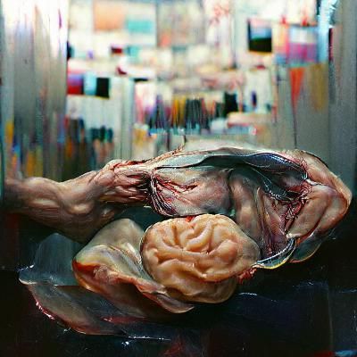 Realistic Brain as Oil Painting by Gurney