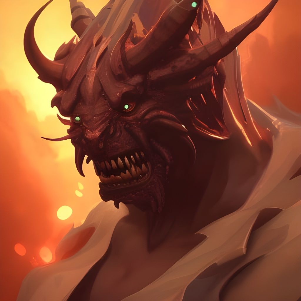 Demonic Titan Portrait in Hyperdetailed Digital Art