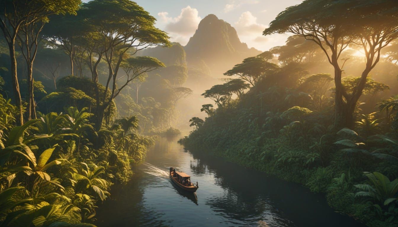 Floating Rainforest Islands Adrift on Amazon River