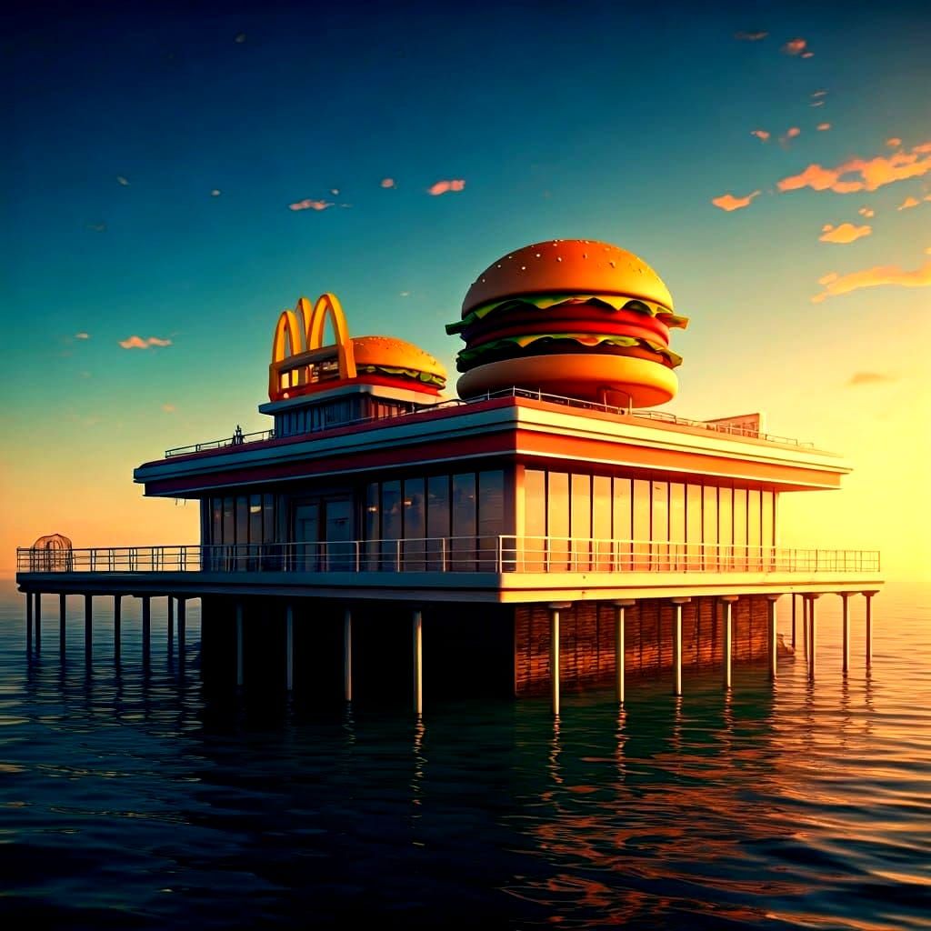 Bustling Underwater Fast Food Hub