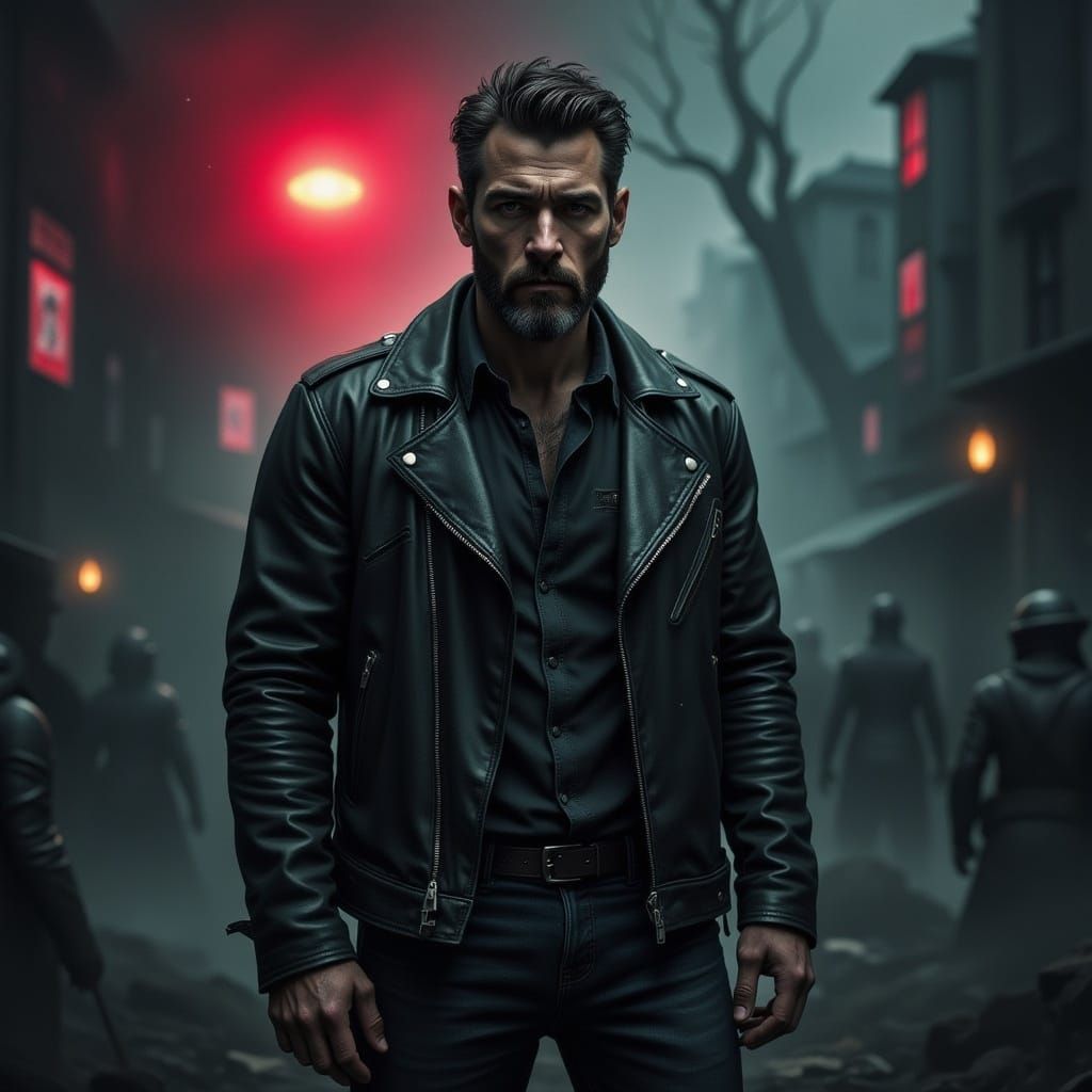 Mysterious Man in Moody Landscape