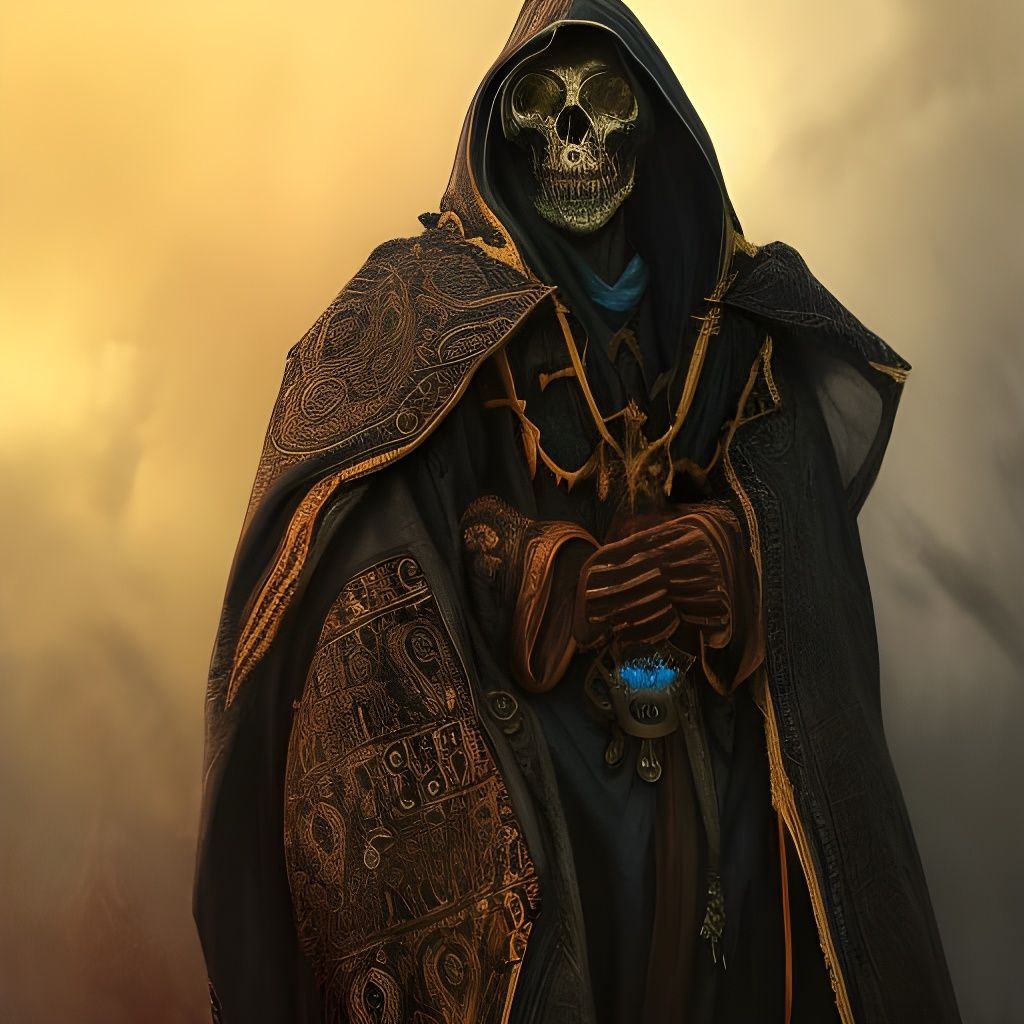 Lich Wizard Portrait in Detailed Fantasy Style