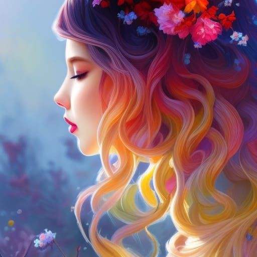 Four Seasons Portrait in Art Nouveau Style