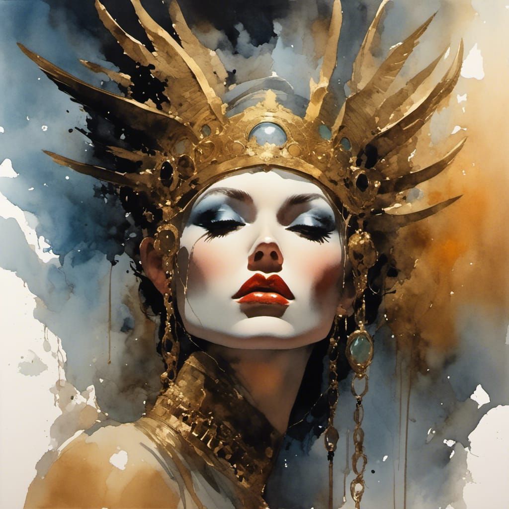 Gothic Surrealism: Woman Floating in Space