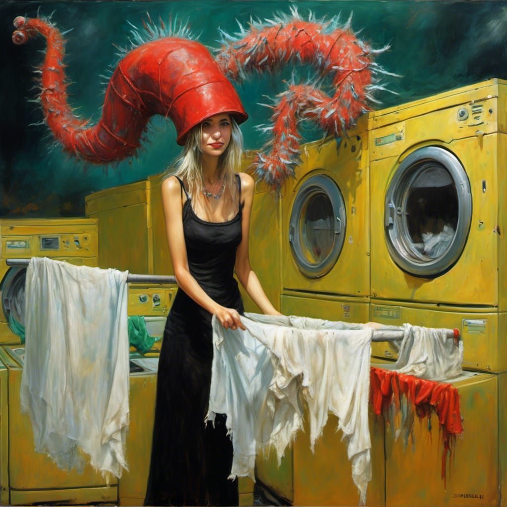 Woman with Strange Hat Talking to Mini-Monster