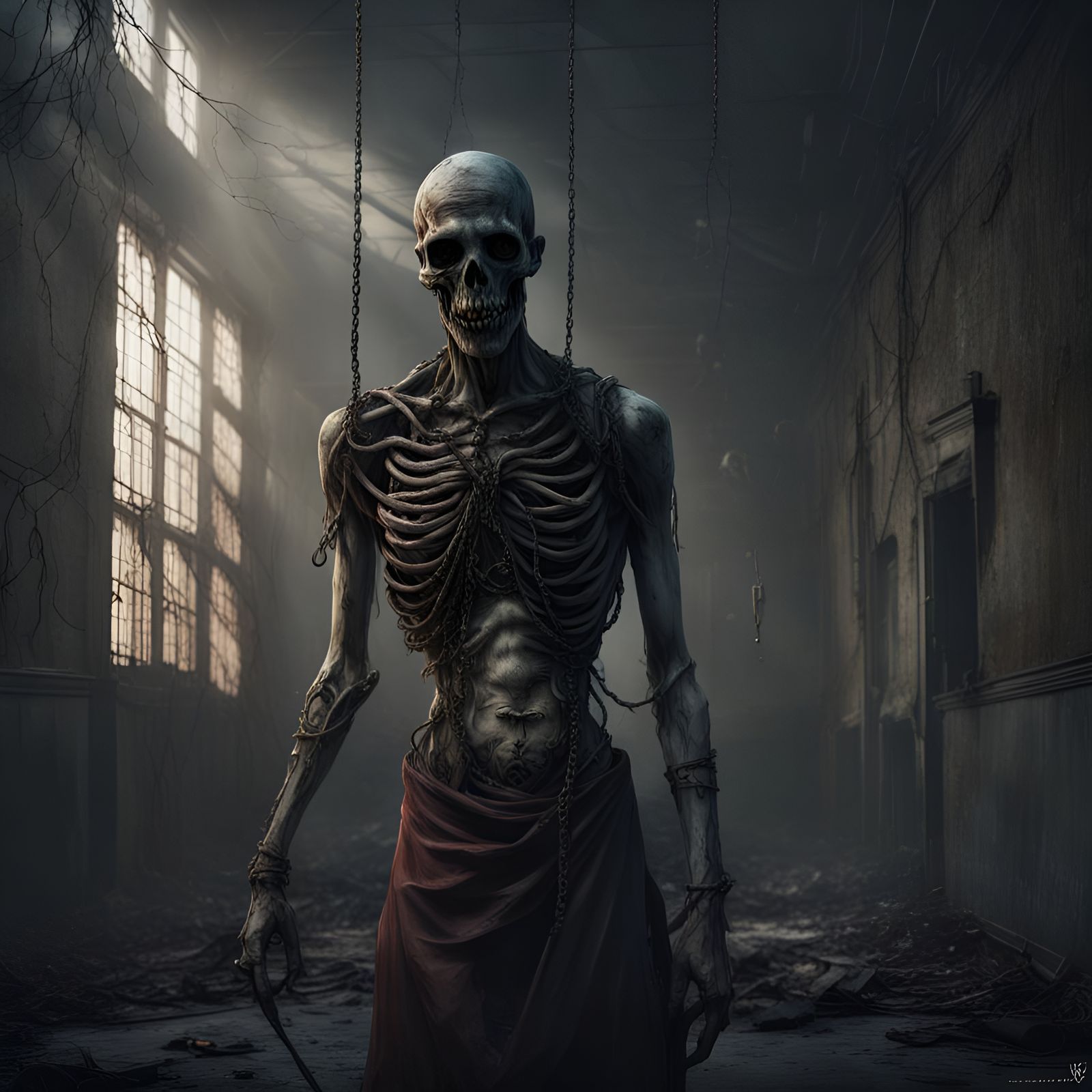 Agonized Ghost in Abandoned Hospital: Fantasy Art