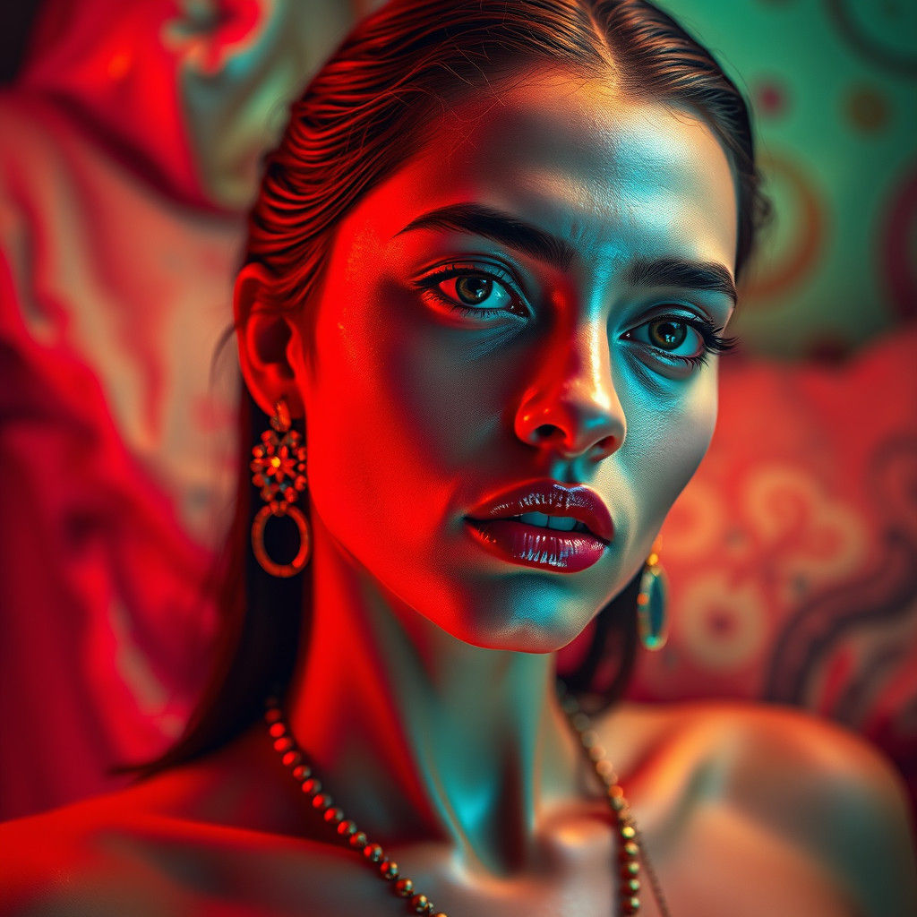 Dreamlike Odalisque Portrait in Volumetric Lighting