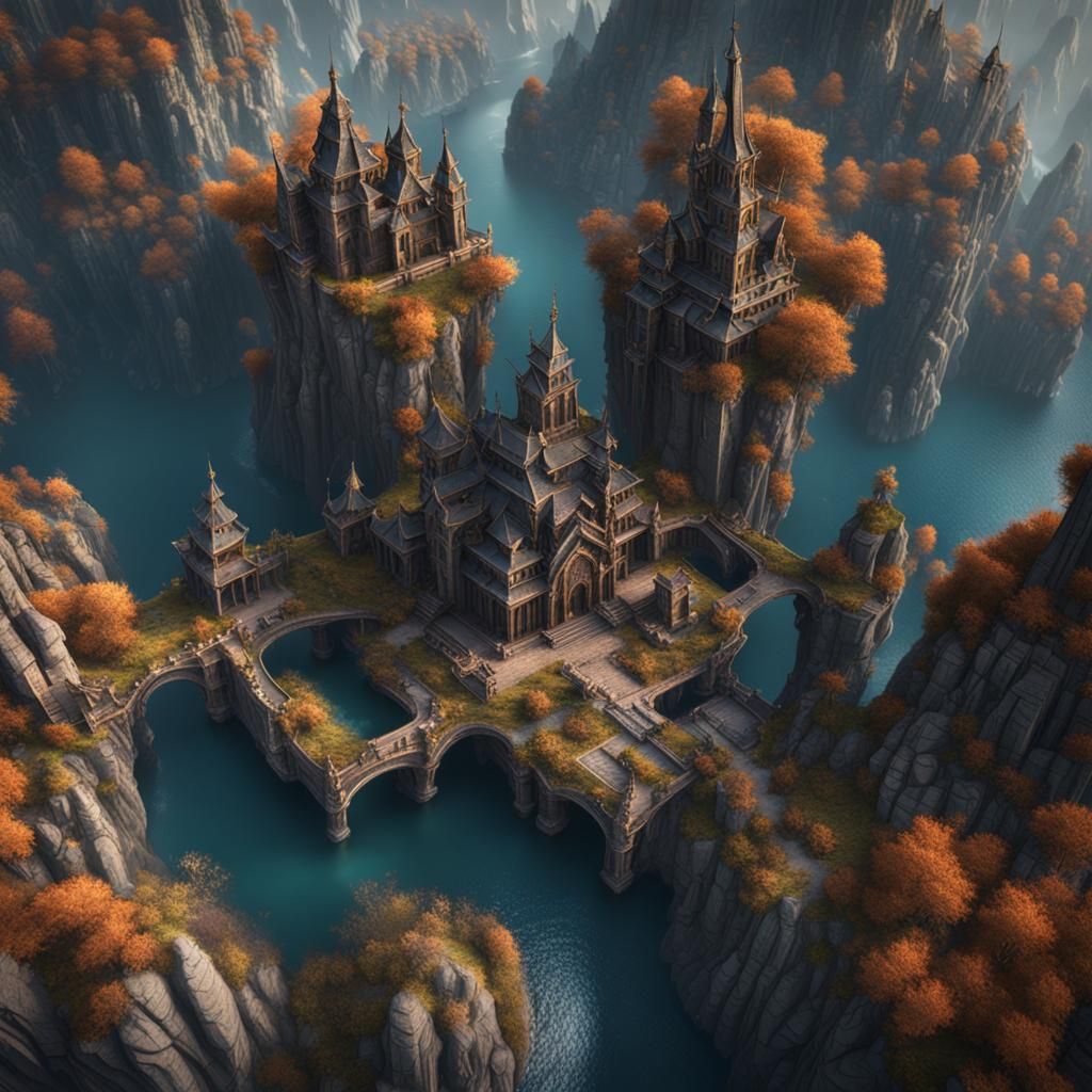 Fantastical Detailed Map Concept Art