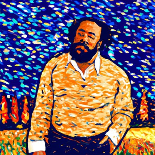 Barry White in Starry Night Style