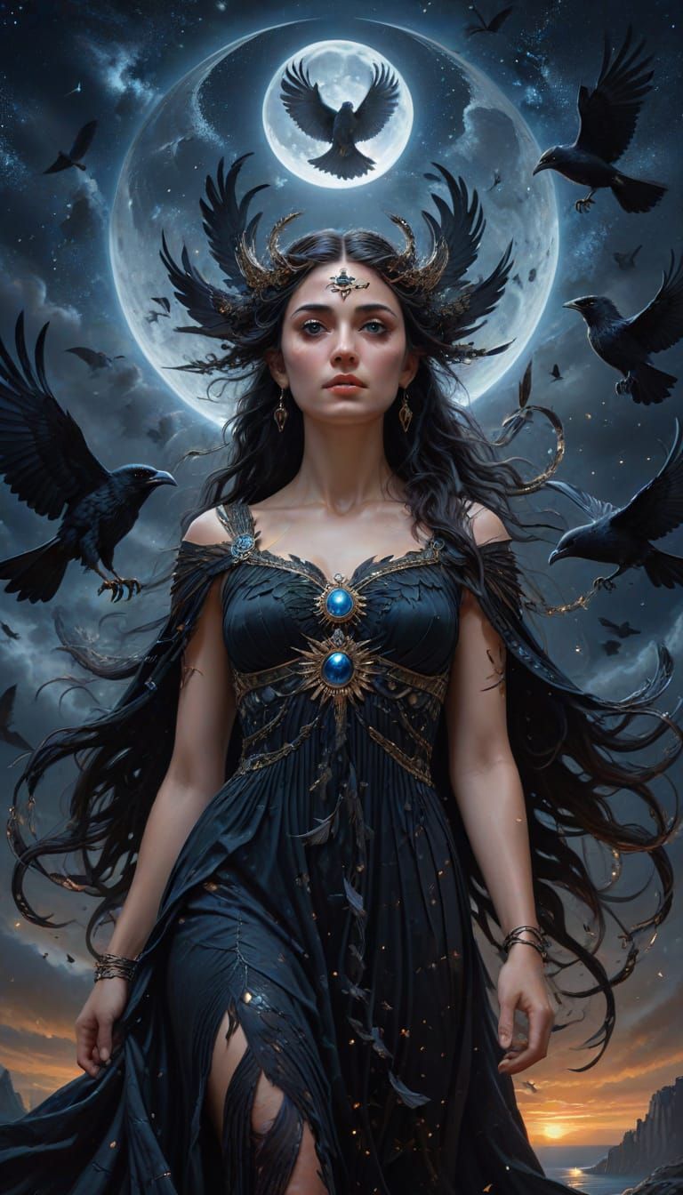 Goddess of the Double Moon in Grecian Splendor