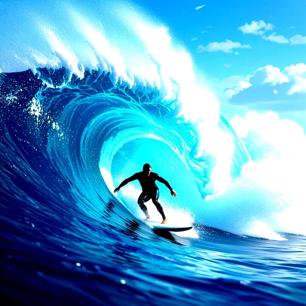 Surfer Rides Kelvin-Helmholtz Instability Wave