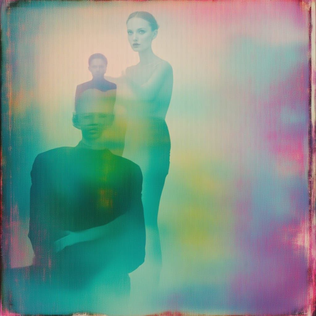 Abstract Double Exposure with Soft Color Hues