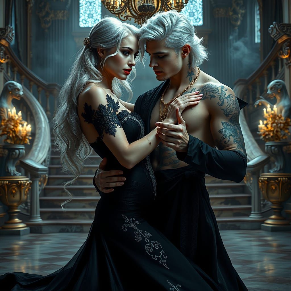 Ethereal Gothic Ballroom Dance in Baroque Style