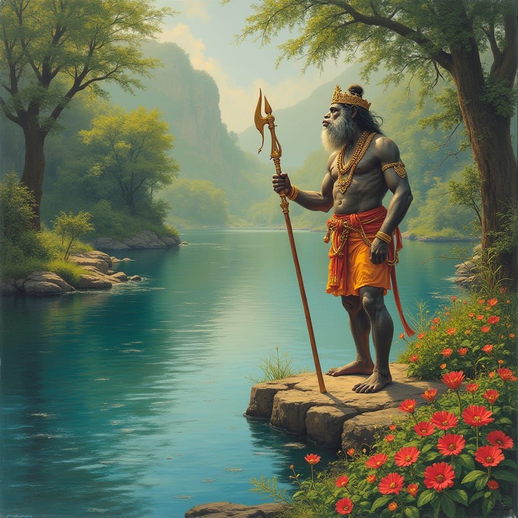 Hanuman on the Sacred Riverbank
