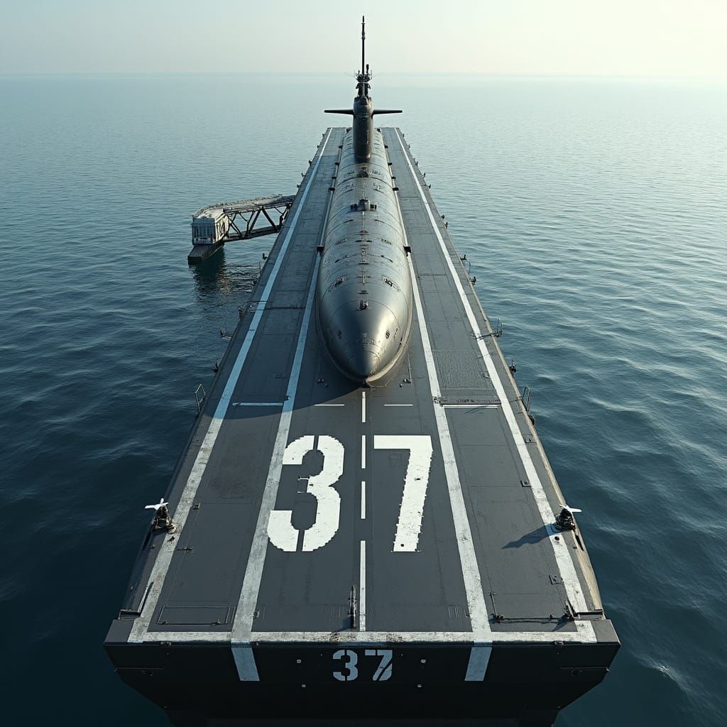 Colossal Submarine Features Airplane Runway Deck