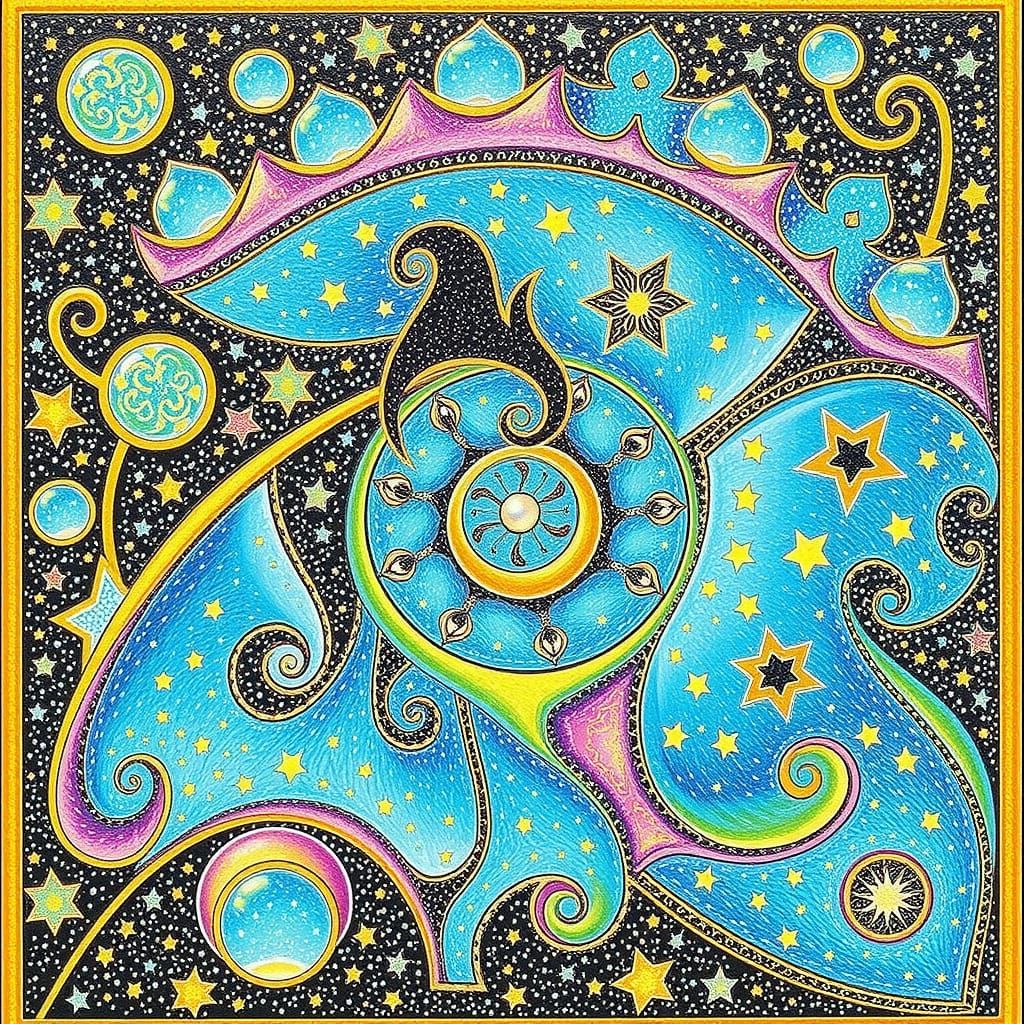 Stunning Starry Night Scene with Fractal Beauty