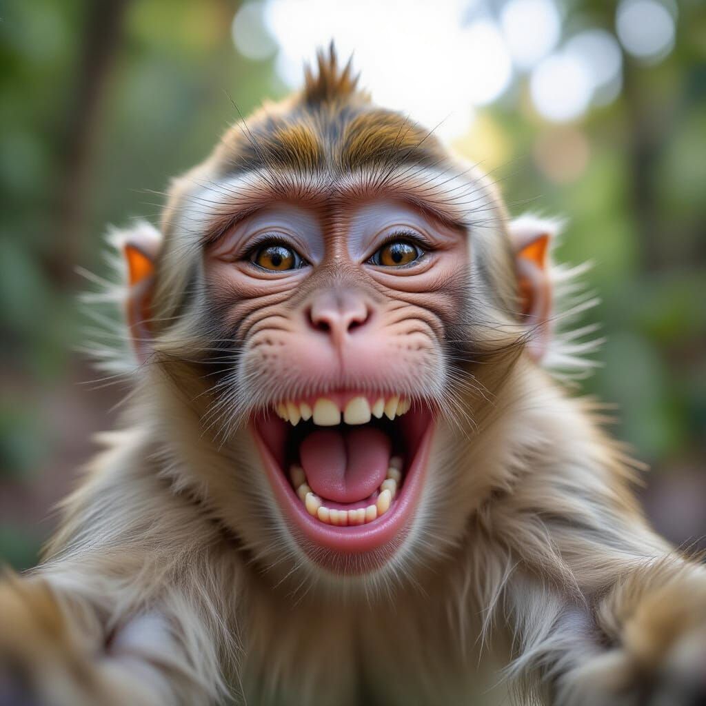 Laughing Monkey's Photorealistic Silly Selfie