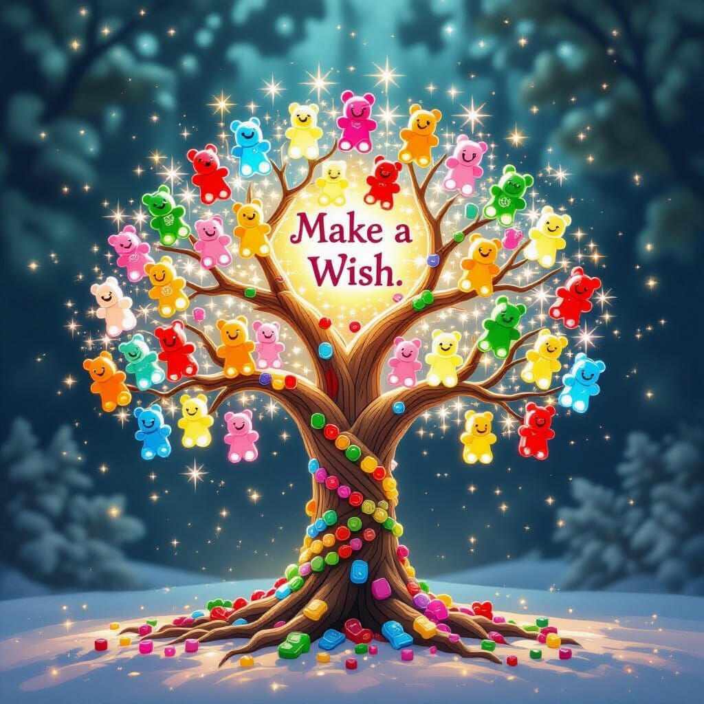 Enchanted Gummy Bear Tree Sparkles with Magic