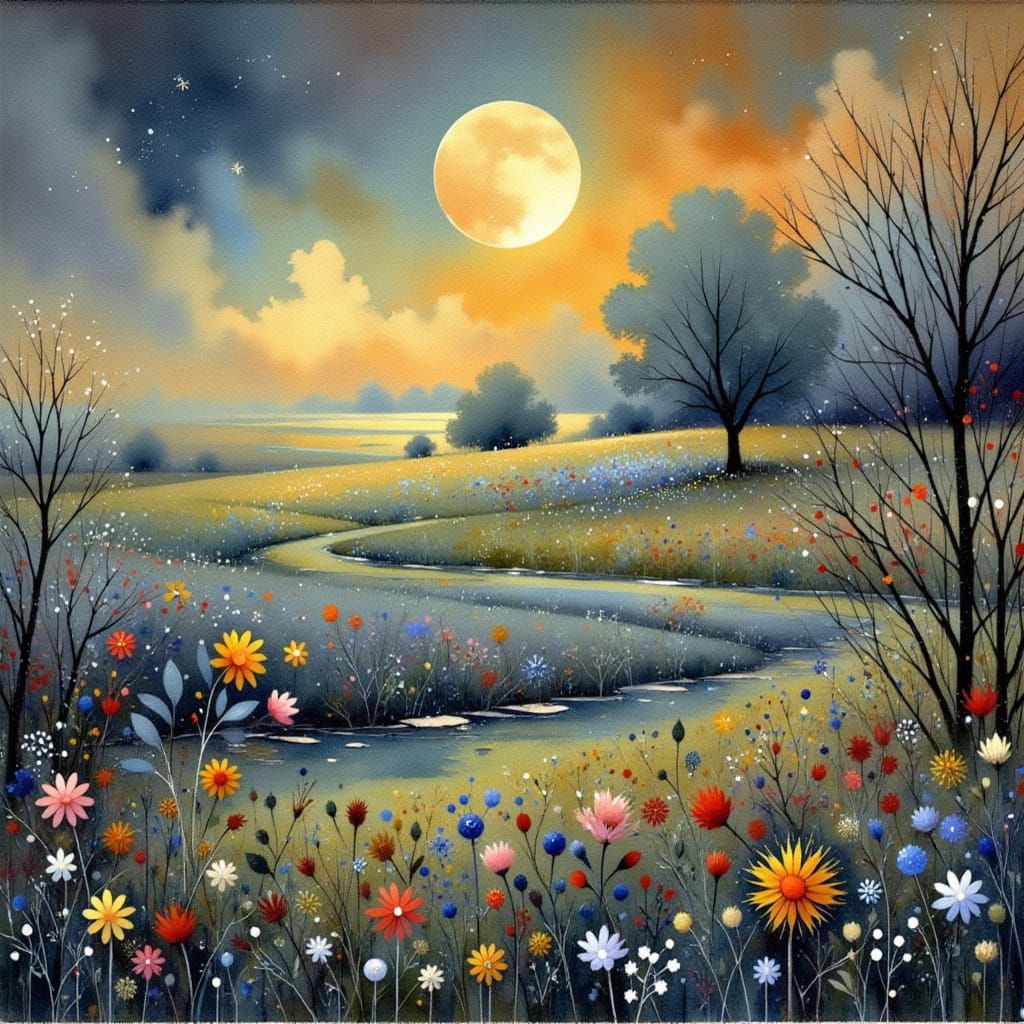 Ethereal Cloudscape at Sunset with Serene Road