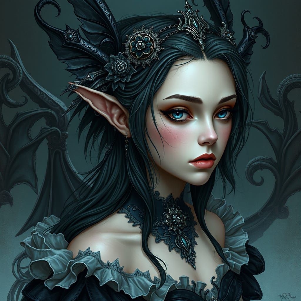 Fantasy Portrait in Gothic Dreams Style