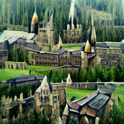 Hogwarts School Illustration