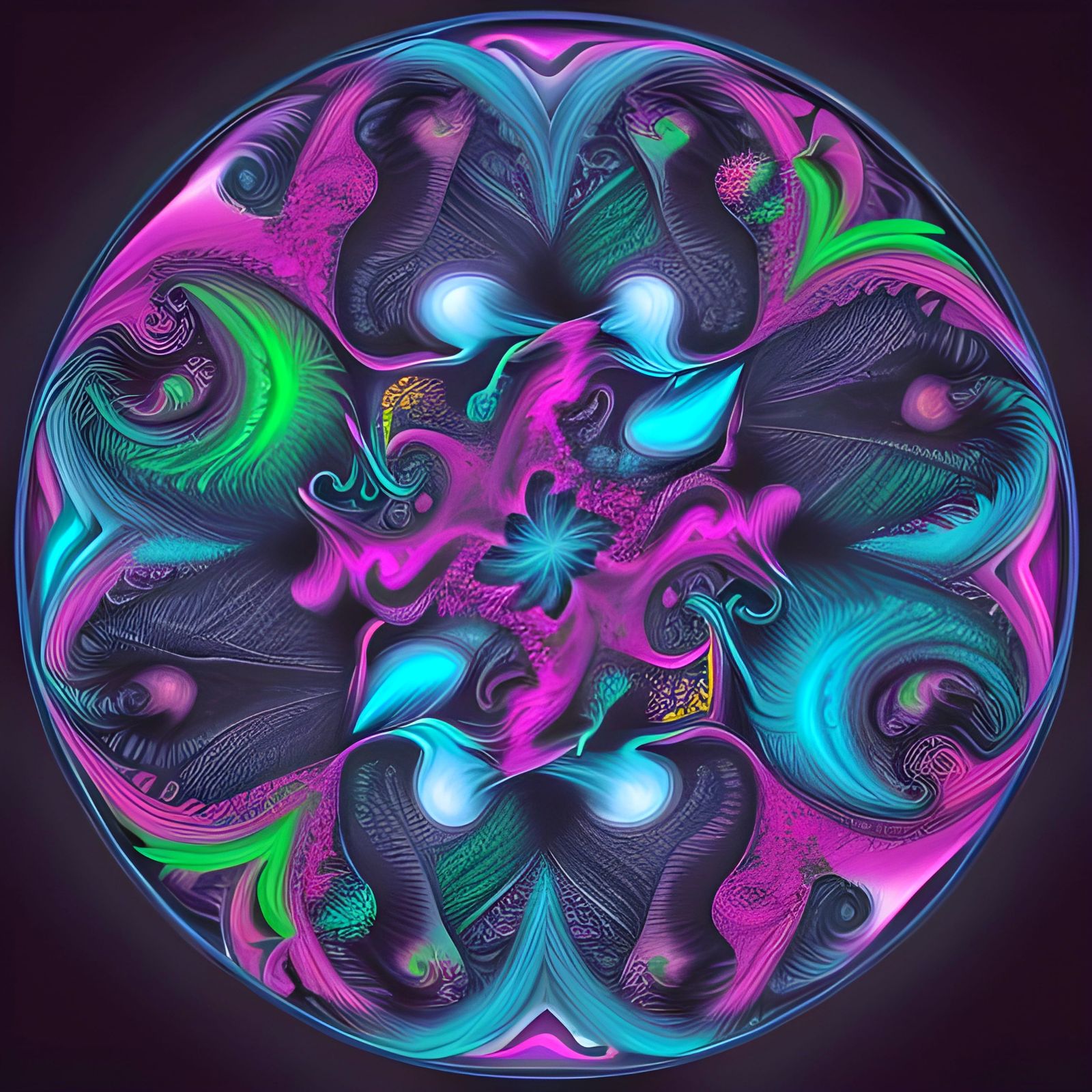 Fractal Goat Herd in Neon Colors