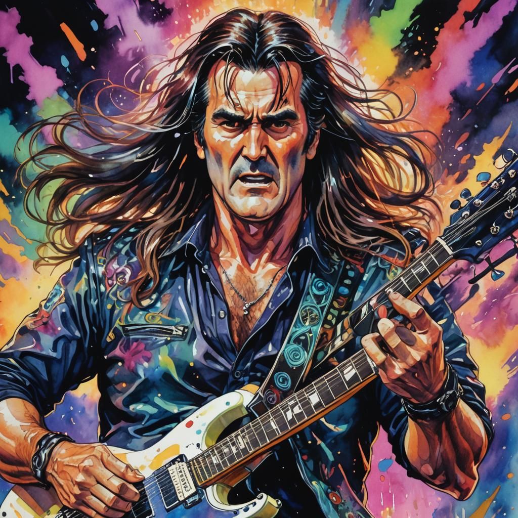 Bruce Campbell Headbanging as Heavy Metal Guitarist