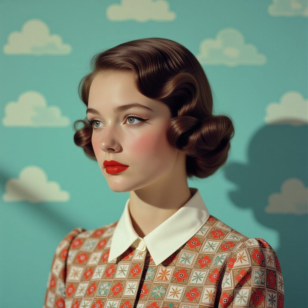 Nostalgic Textile Collage with Shadow Play