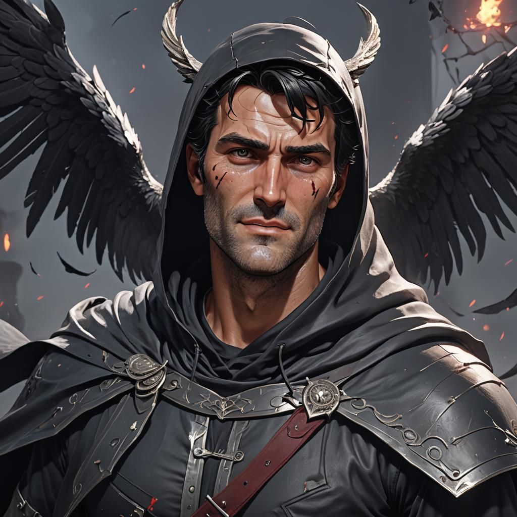 Ash Williams as Angel of Death in Anime Art