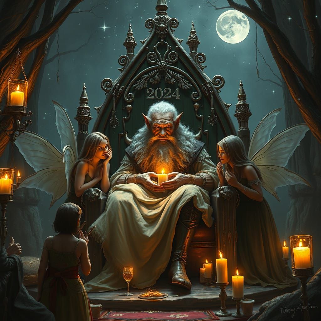 Fae Celebrate New Year's Eve with Old Man 2024 and Baby New....