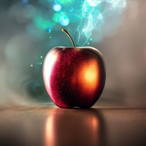 Steampunk Mechanical Apple with Volumetric Lighting