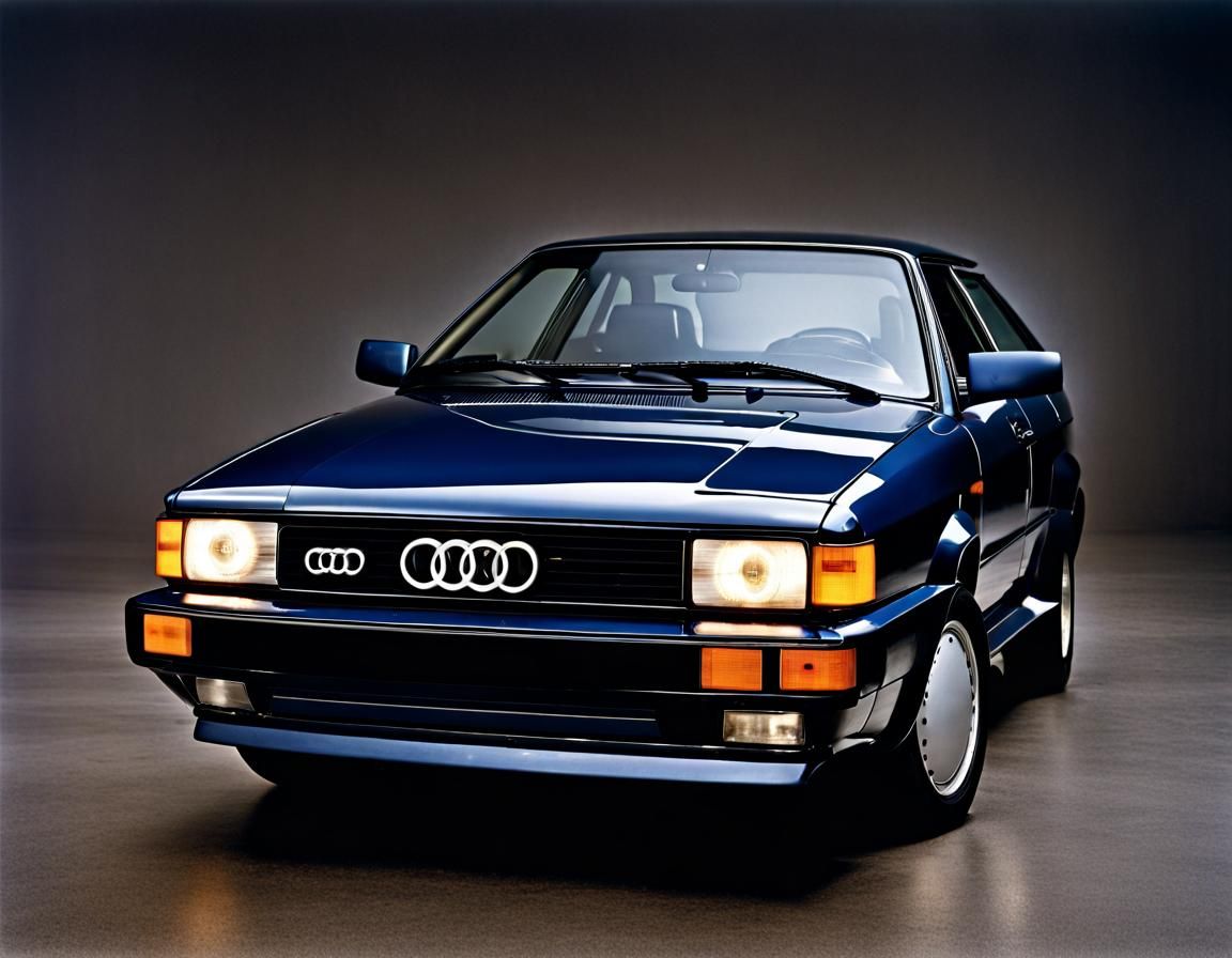 Midnight Blue Audi Quattro Portrait, Studio Lighting