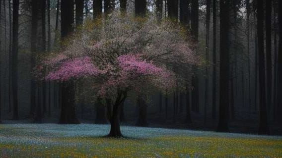 Abstract Tree Painting in Stromfargianism Style