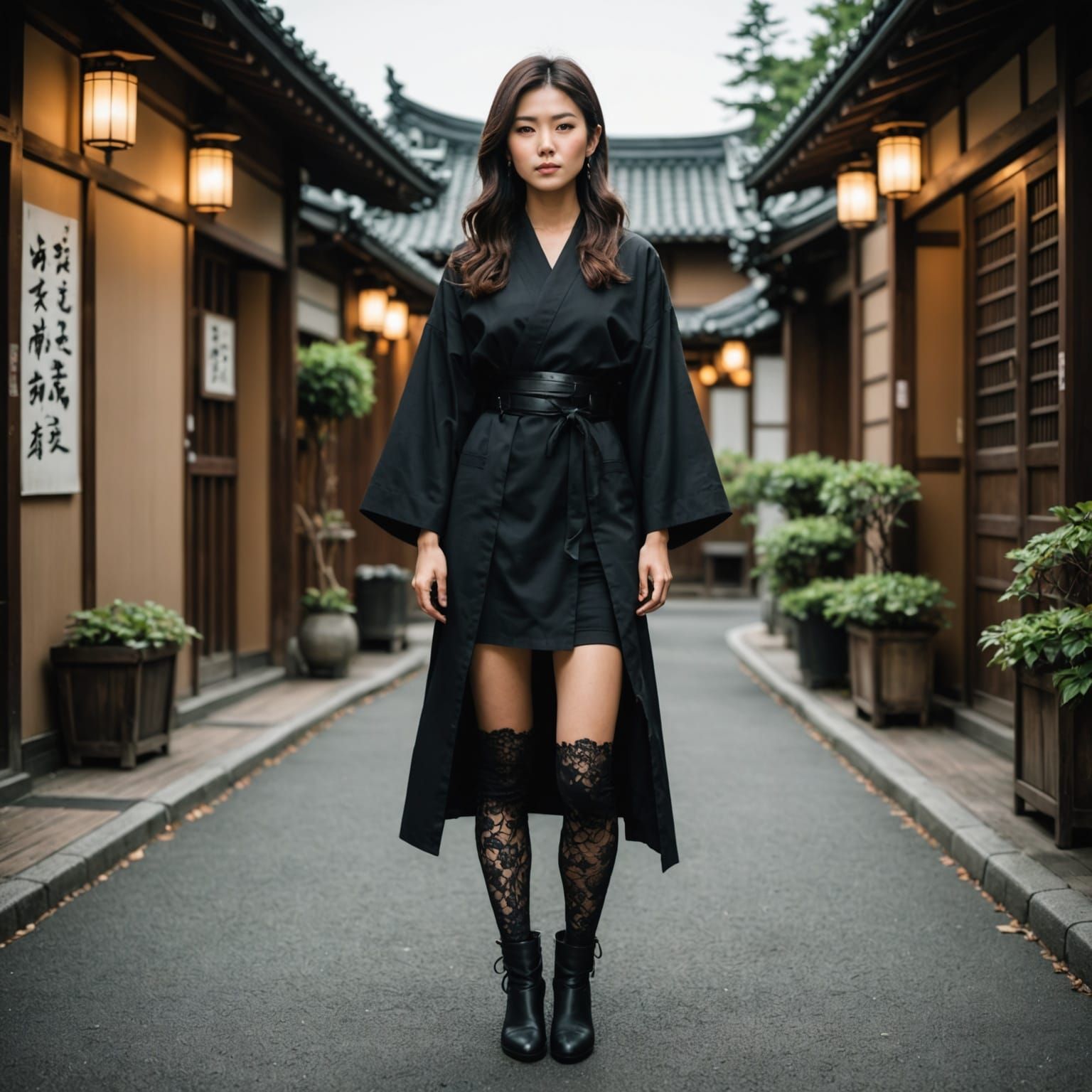 Japanese Geisha in Black Tattoos