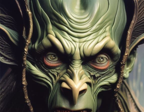 Gollum Portrait in Art Nouveau and Baroque Style