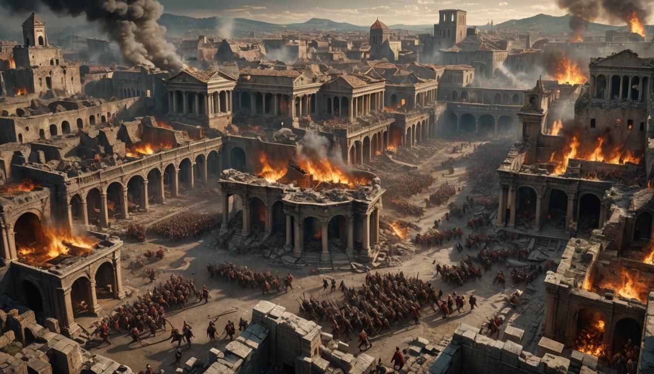Roman Empire in Turmoil: A Matte Painting