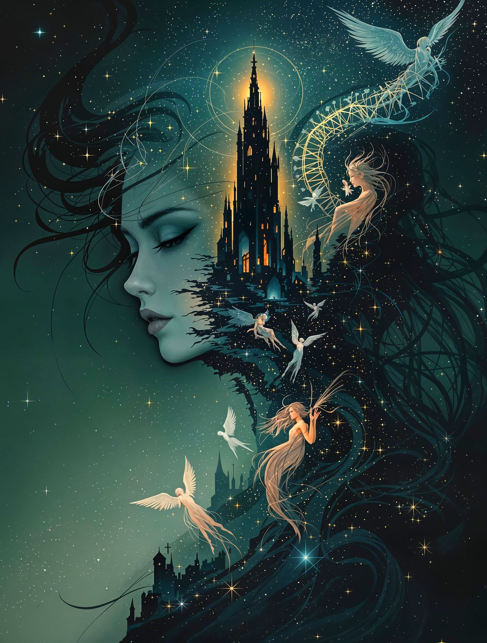 Surreal Demon Portrait in Gothic Romanticism Style