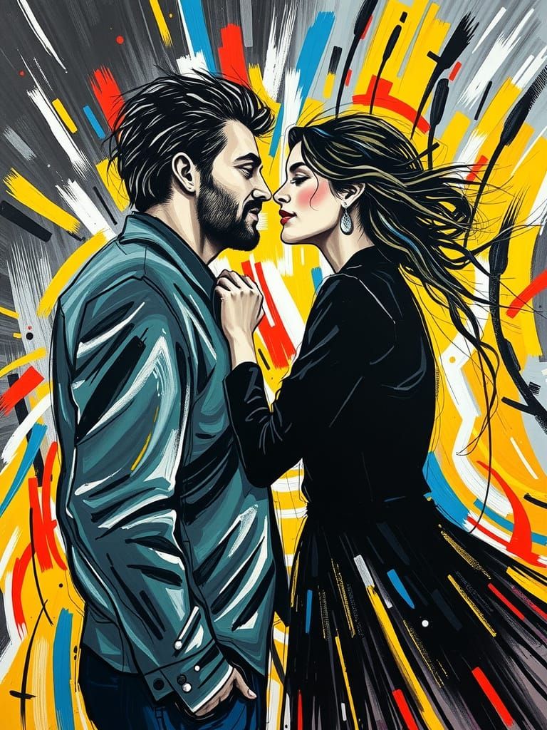 Expressive Couple in Motion, Bridging Pollock's Dynamism and...