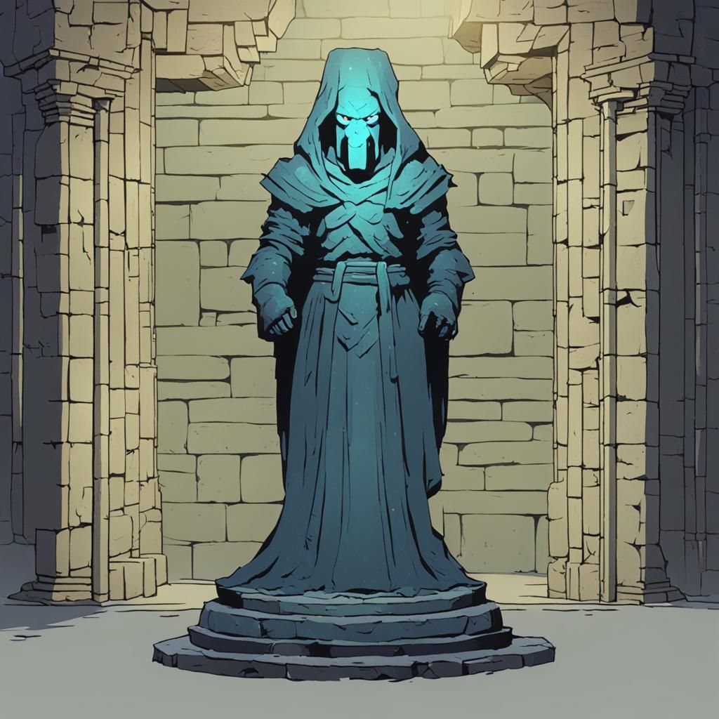 Mimic Statue in Dungeon with Faint Aura