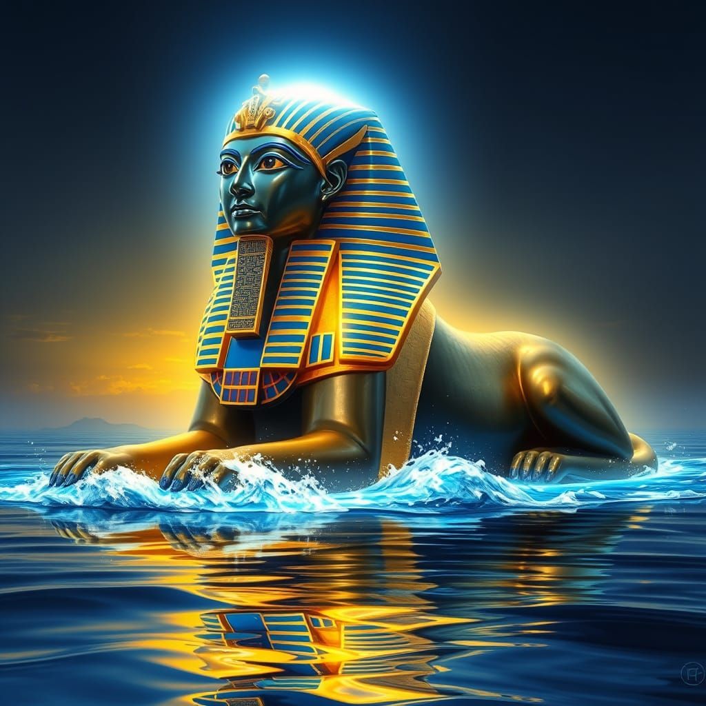 Egyptian Goddess Radiant in Celestial Splendor