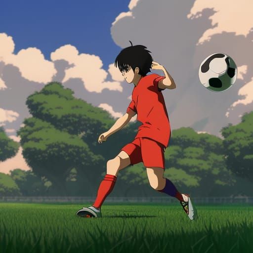 Anime Soccer Game in Studio Ghibli Style