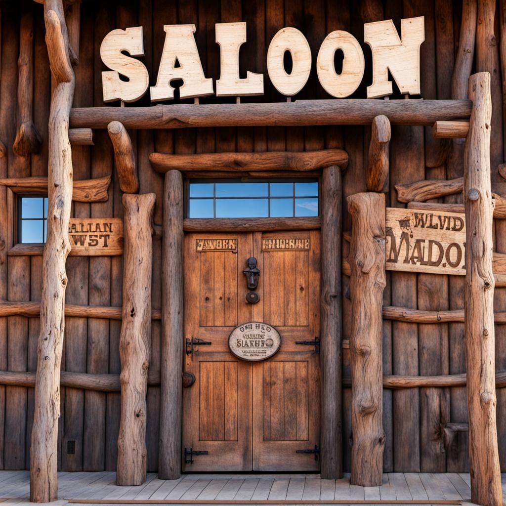 Wild West Saloon Entrance with Word Art
