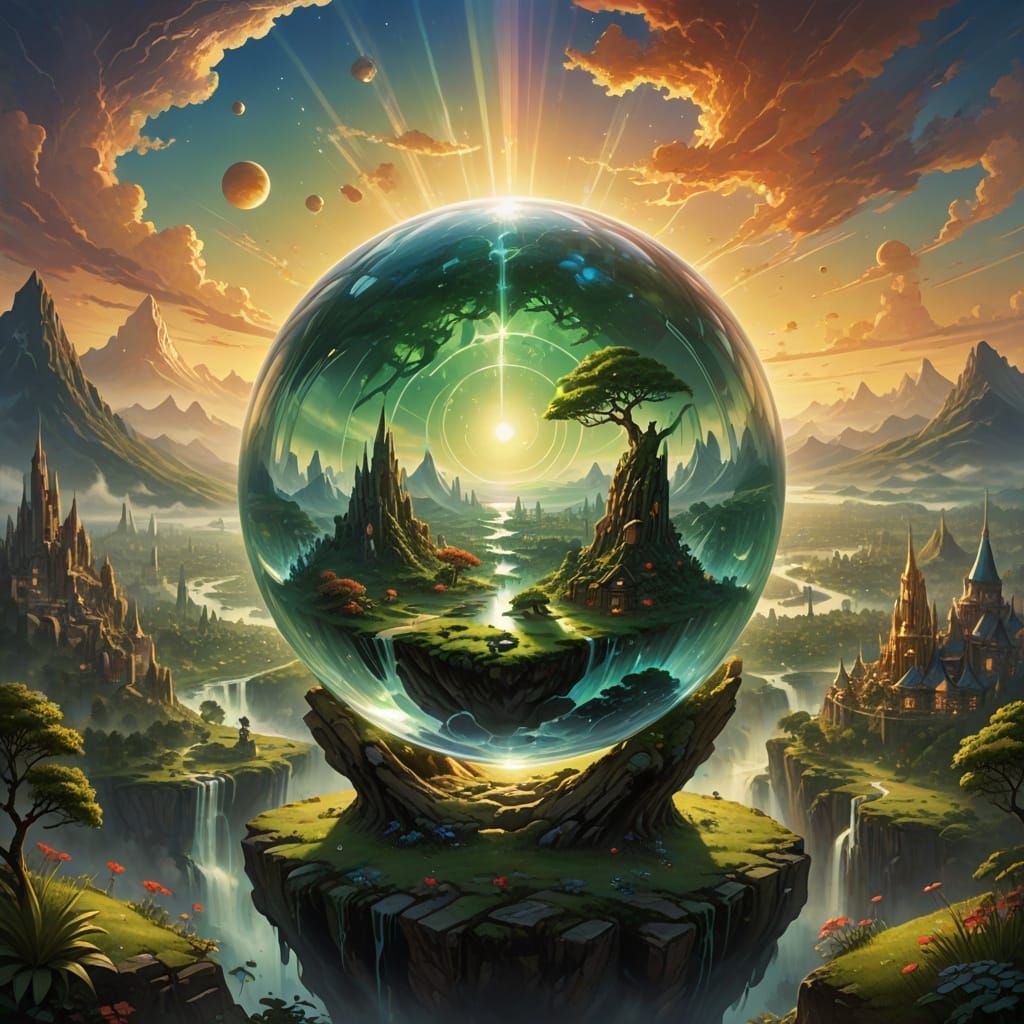 Enchanted Glass Orb Unveils Fantastical Realm
