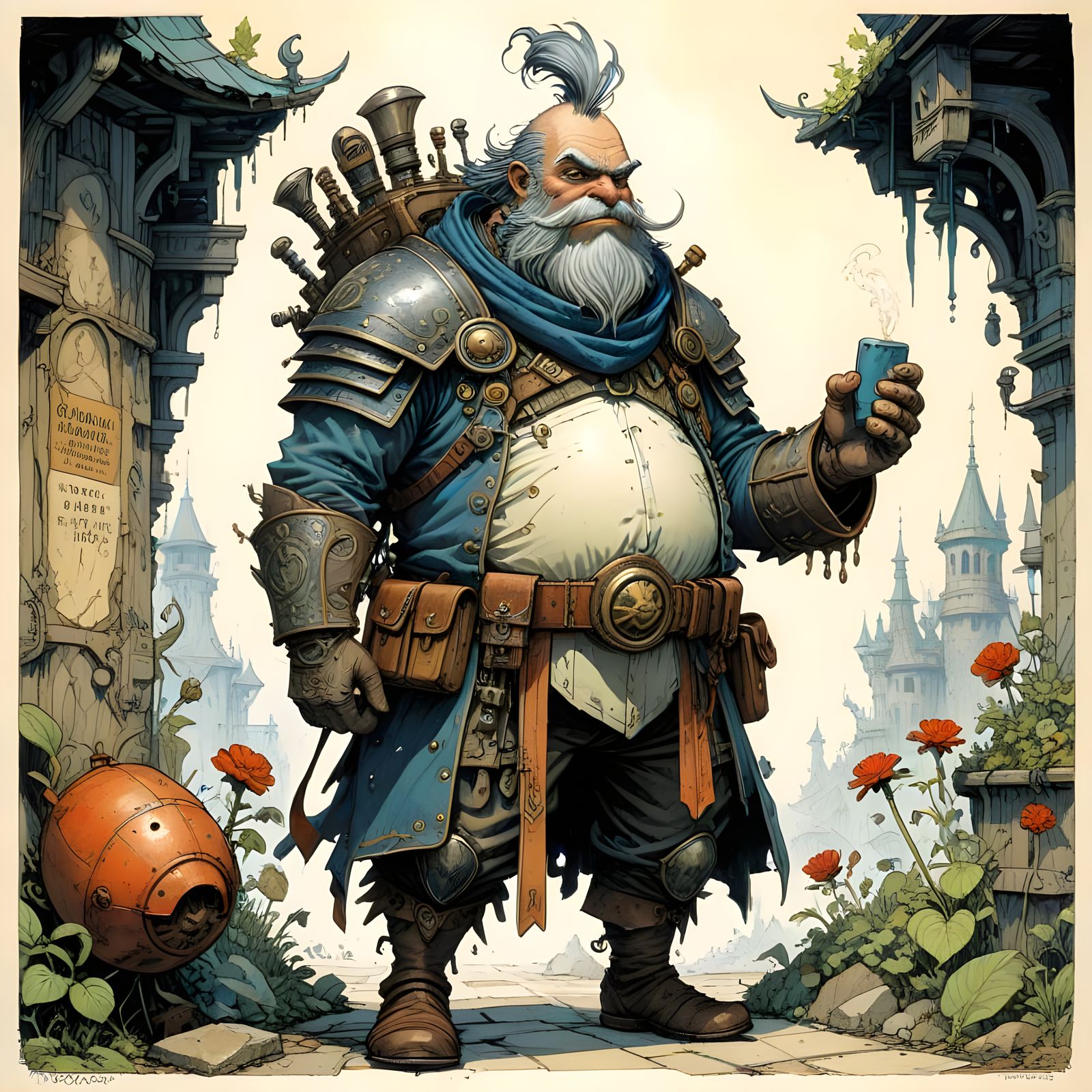 An Orc Hunter, about to take his invisibility drink