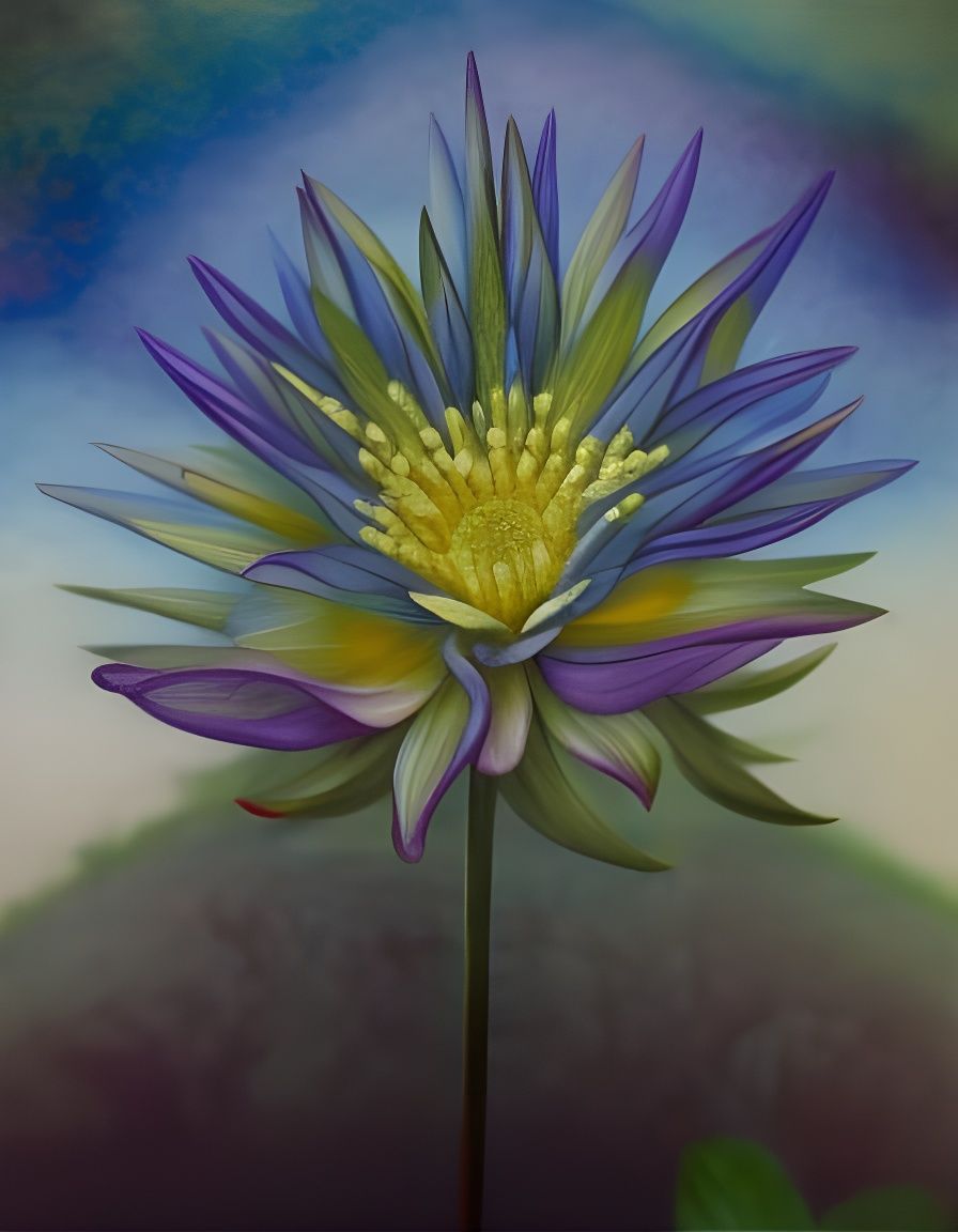 Floral Crystal Kaleidoscope in Botanical Style