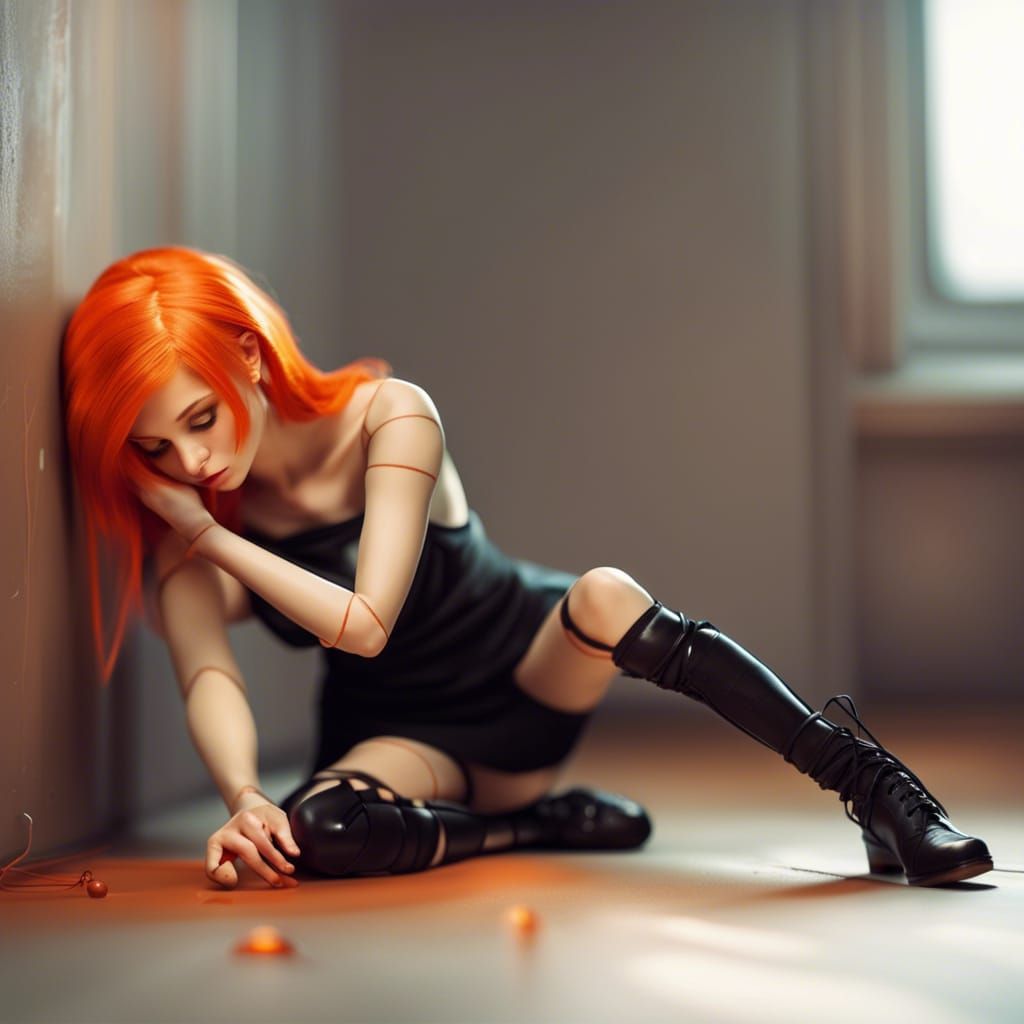 Sad Ball-Jointed Doll Illustration