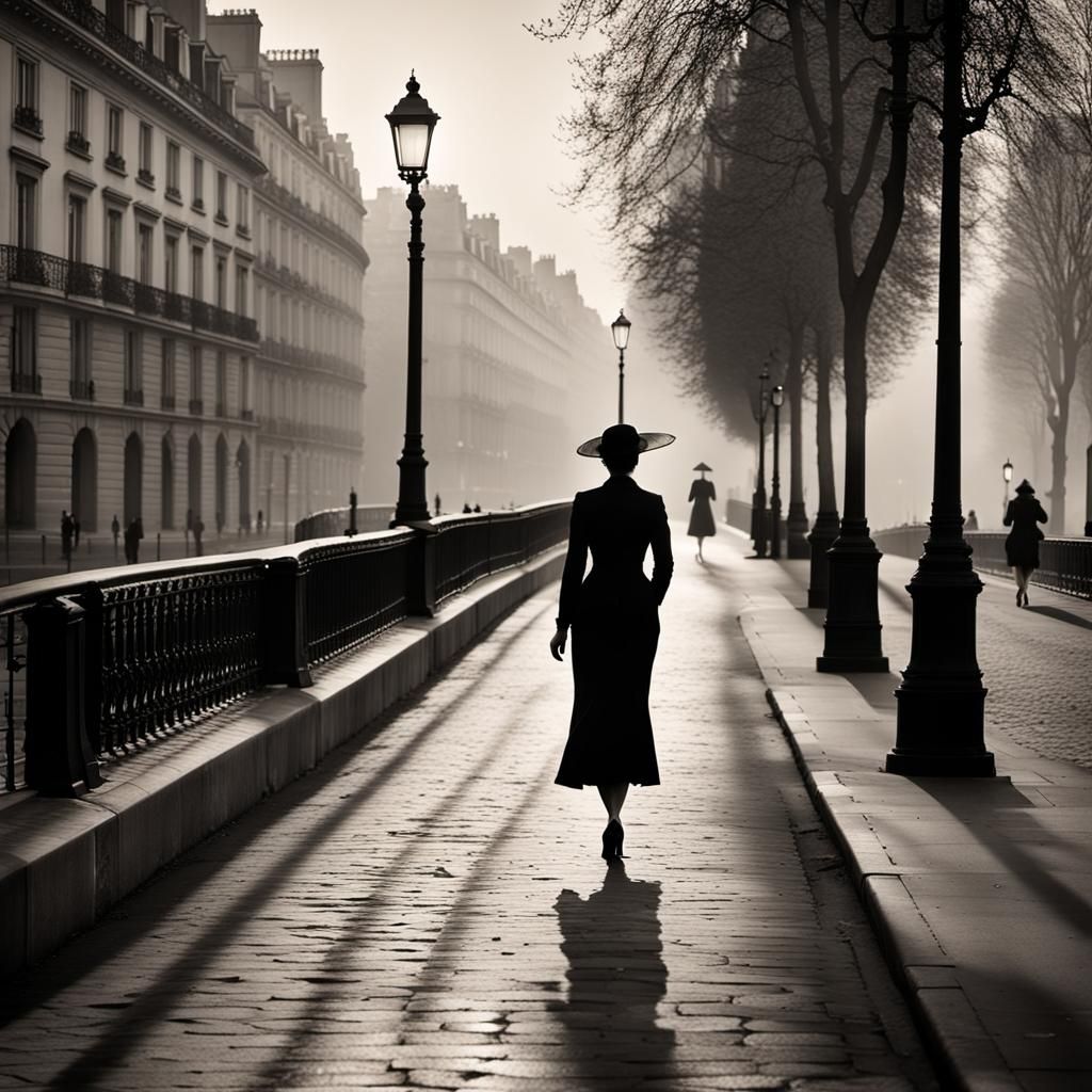 Parisian Woman on the Seine: Street Photography